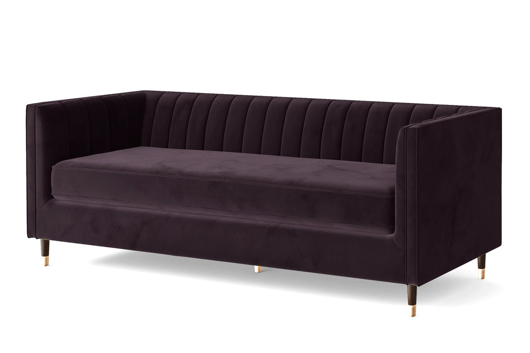 LIVELUSSO Sofa Tivoli 4 Seater Sofa Purple Velvet